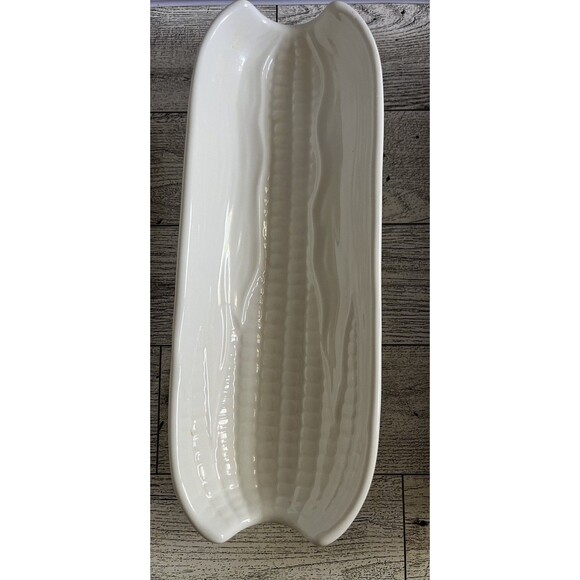 Vintage Pfaltzgraff Corn On The Cob Dish Holders Heritage White USA Set of 4 - Picture 2 of 6